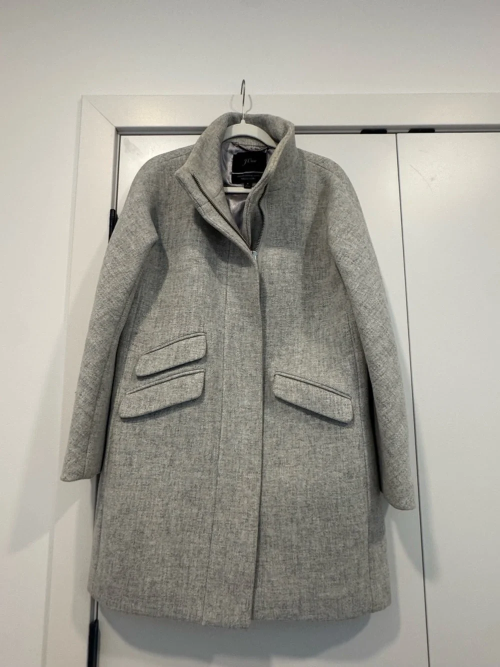 J. Crew Cocoon Coat in Italian Stadium-Cloth Wool - Heather Dusk - Size 6 - Picture 3 of 12